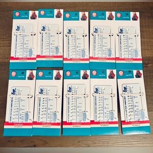 Set of 10 Boye Count 10 Plus Stitch Row Gauge Needle Check Knitting Crochet Tool